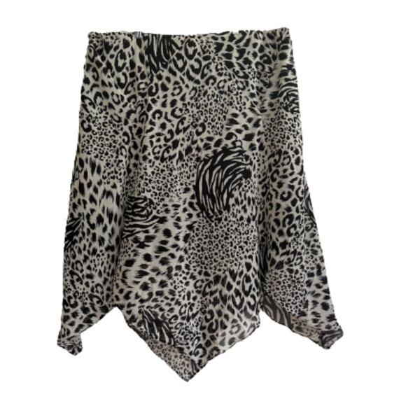 Addition Elle Skirt Black Cream Elastic Waist Handkerchief Hem Plus Size 26 NEW - Picture 1 of 12